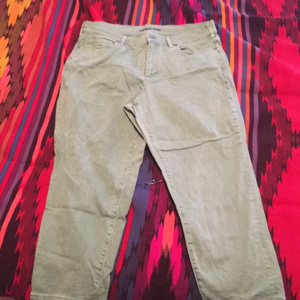 Green ankle jeans